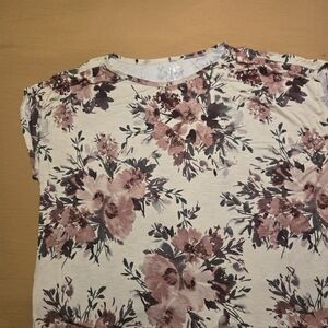 Maurices Pink Floral Short Sleeve Top